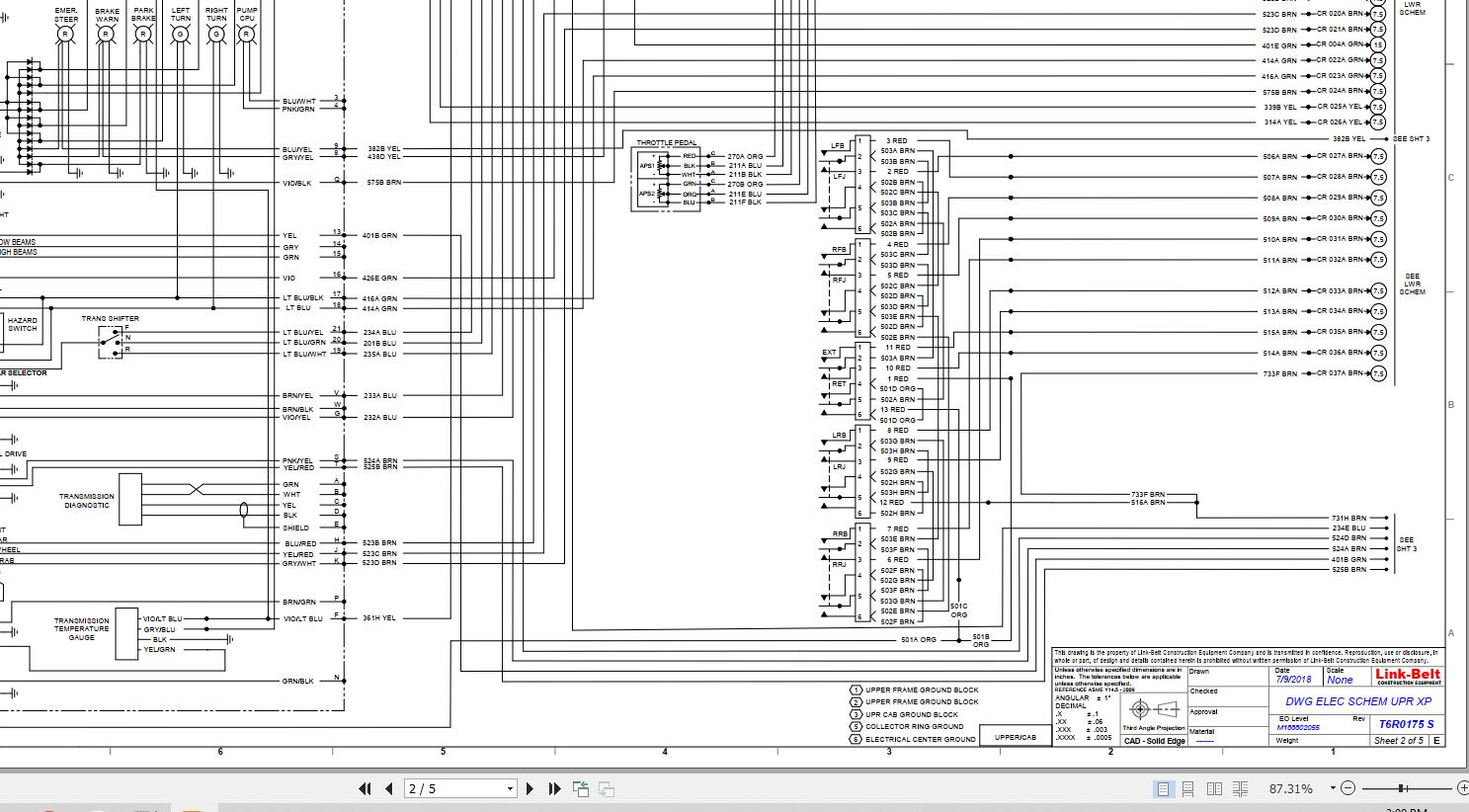 Link Belt Crane 110RTXP Electrical and Hydraulic Diagrams