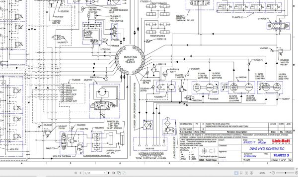 Link Belt Crane 110RTXP Electrical and Hydraulic Diagrams 1