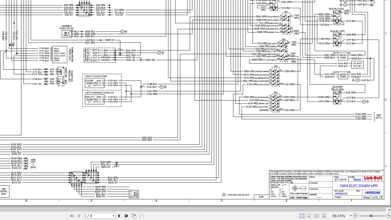 Link Belt Crane 120RTXP Hydraulic and Electrical Diagrams