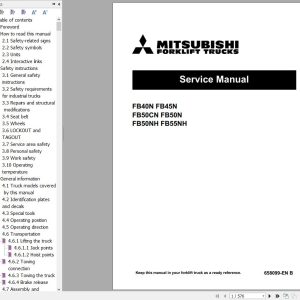 Mitsubishi Forklift MCFA 06.2024 Diagrams and Operation Service Manual 2