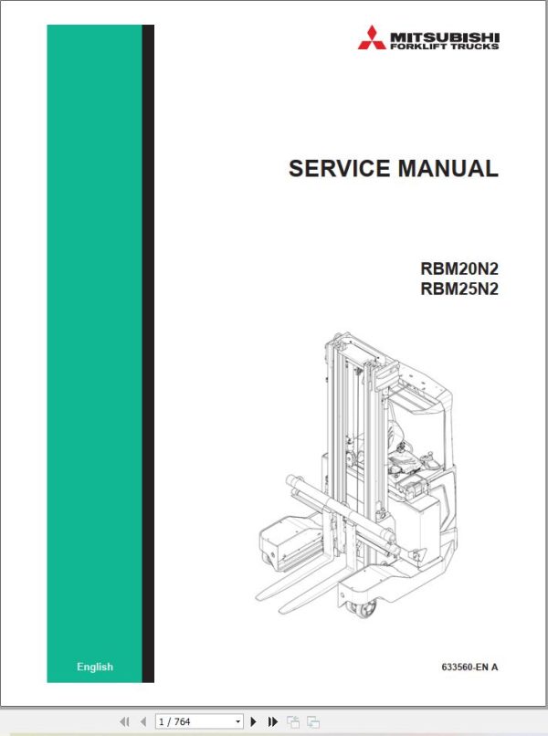 Mitsubishi Forklift MCFE 04.2024 Diagrams and Operation Service Manual 1