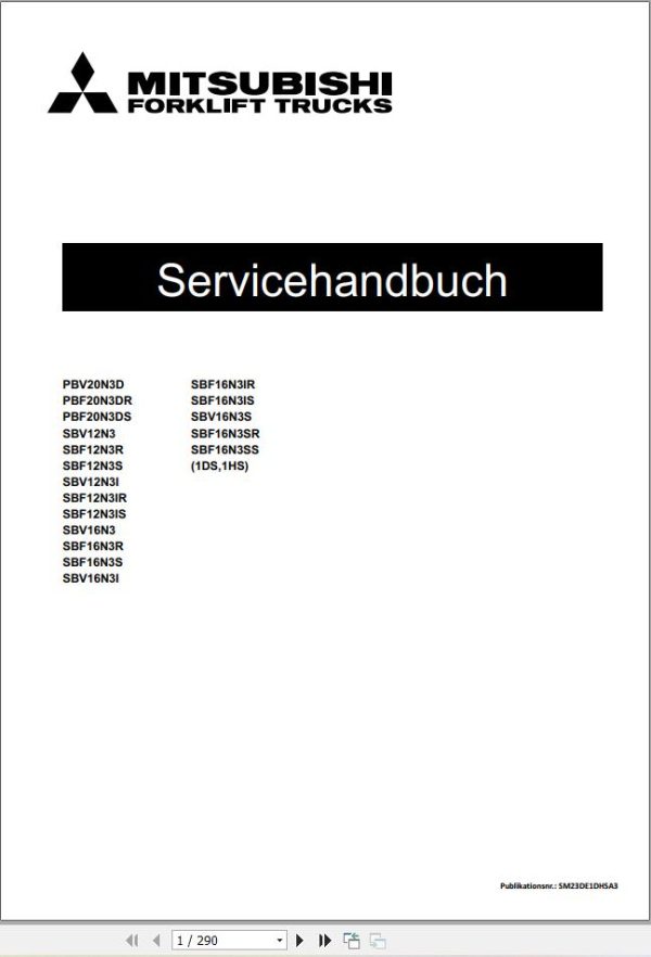 Mitsubishi Forklift MCFE 04.2024 Diagrams and Operation Service Manual 2