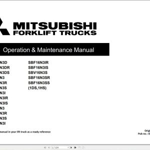 Mitsubishi Forklift MCFE 04.2024 Diagrams and Operation Service Manual 3