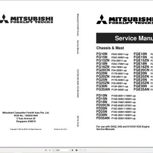 Mitsubishi Forklift MCFS Diagrams and Service Operation Manual 04 1