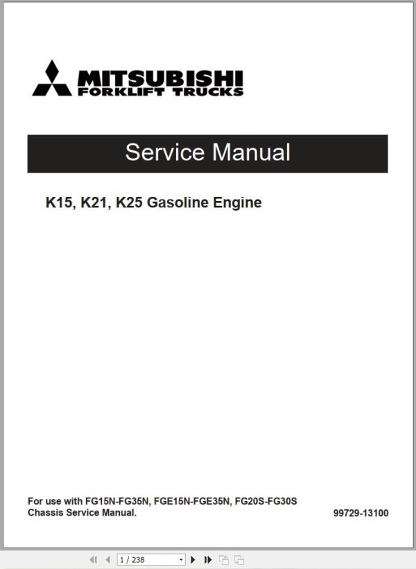 Mitsubishi Forklift MCFS Diagrams and Service Operation Manual 04 3
