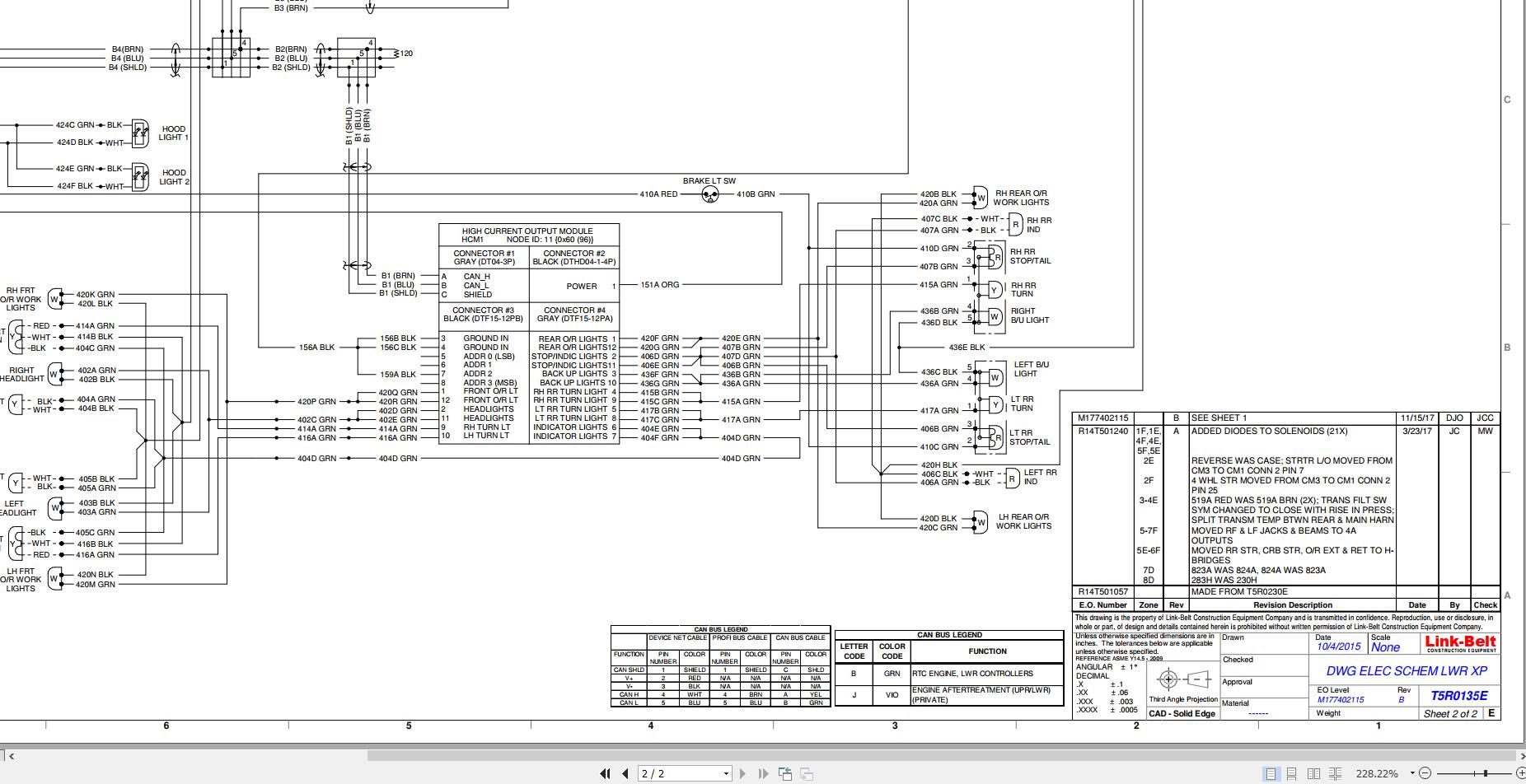 Link Belt Crane 75RTXP Electrical and Hydraulic Diagrams