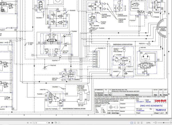 Link Belt Crane 75RTXP Electrical and Hydraulic Diagrams 1