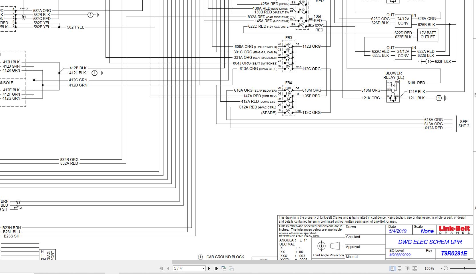 Link Belt Crane 90RT Hydraulic and Electrical Diagrams