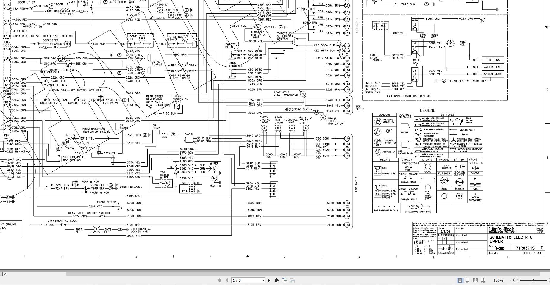 Link Belt Crane ATC 822 Electrical and Hydraulic Diagrams