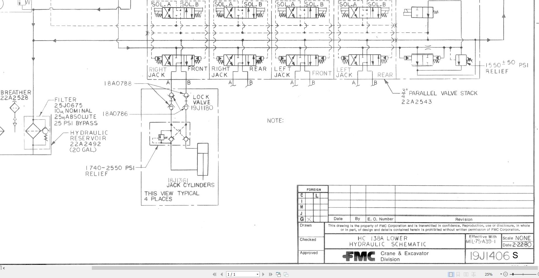 Link Belt Crane HC 138A Hydraulic and Electrical Diagrams