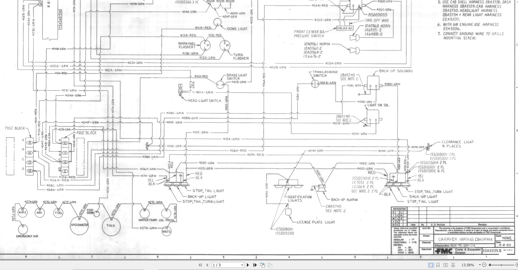 Link Belt Crane HC 238A Electrical Diagram