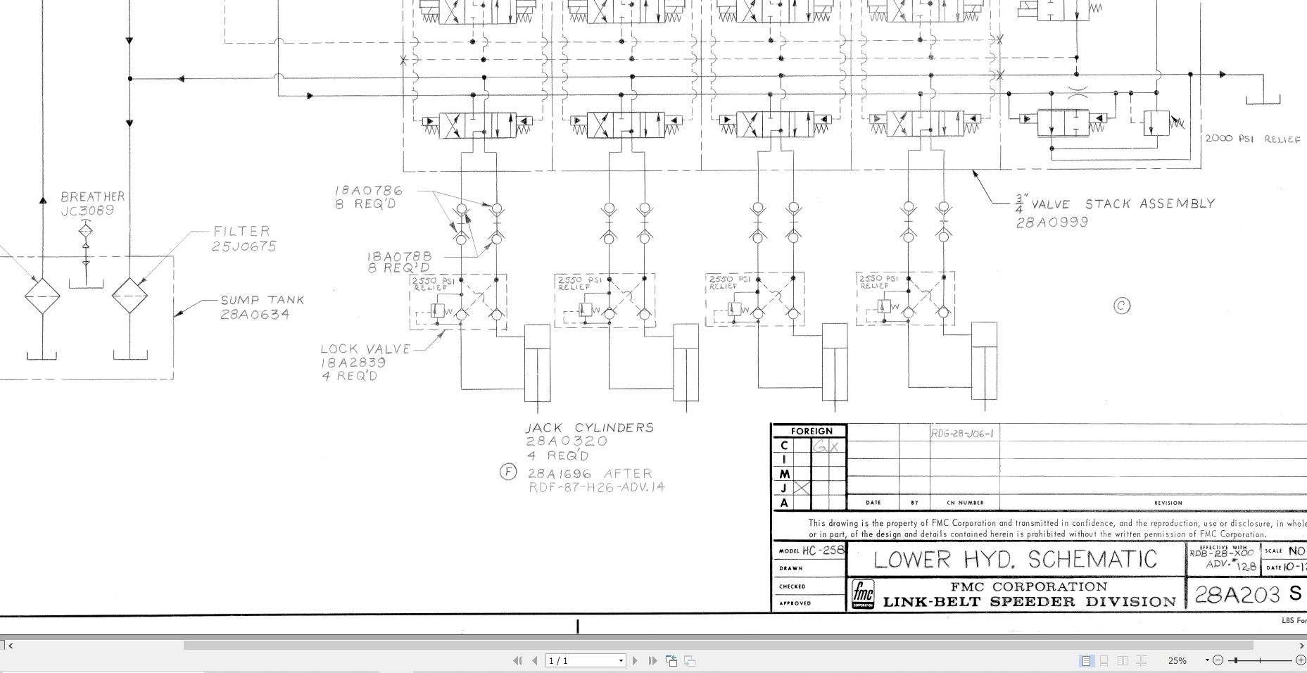 Link Belt Crane HC 258 Hydraulic and Electrical Diagrams