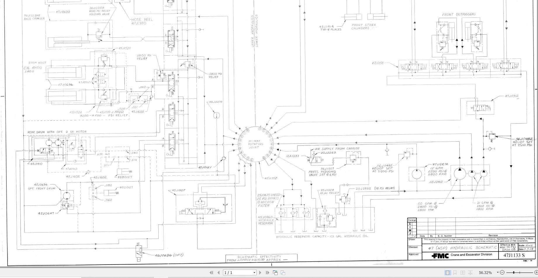 Link Belt Crane HSP 15 Hydraulic and Electrical Diagrams