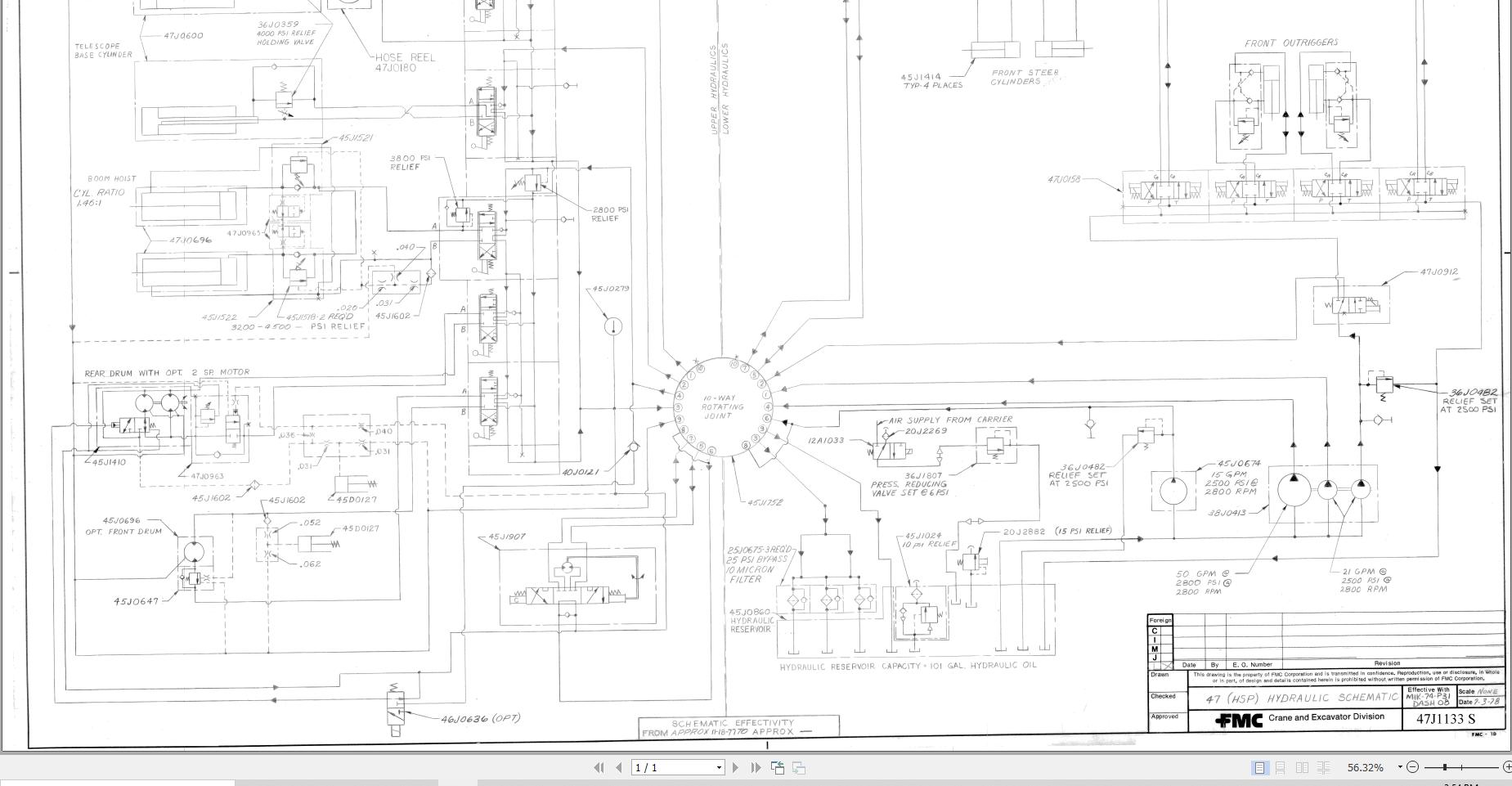 Link Belt Crane HSP 18 Hydraulic and Electrical Diagrams
