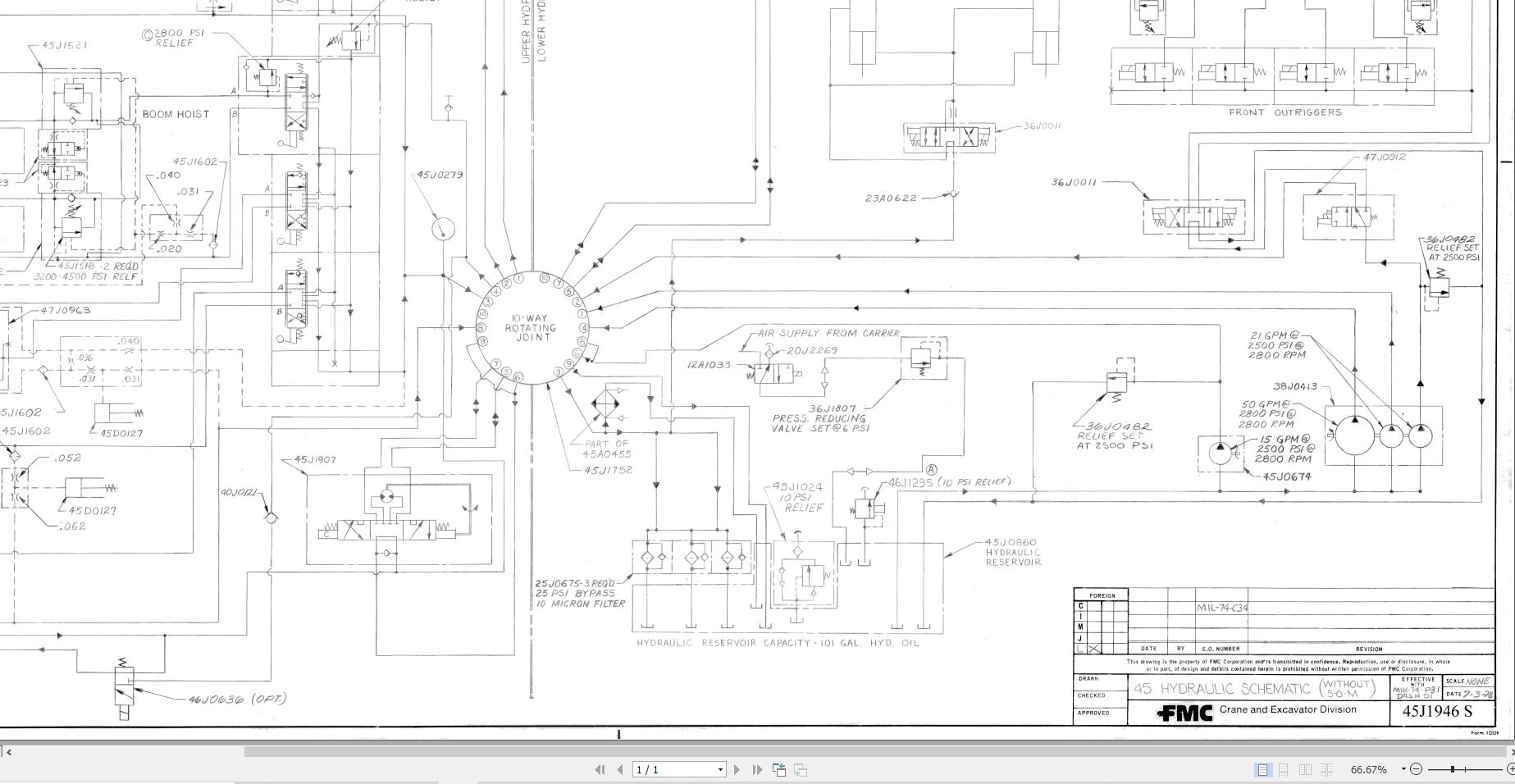 Link Belt Crane HSP 25 Hydraulic and Electrical Diagrams