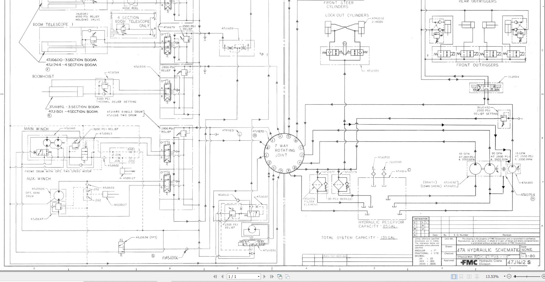 Link Belt Crane HSP 8014 Electrical and Hydraulic Diagrams