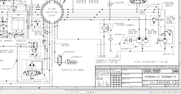 Link Belt Crane HSP 8022C Electrical and Hydraulic Diagrams