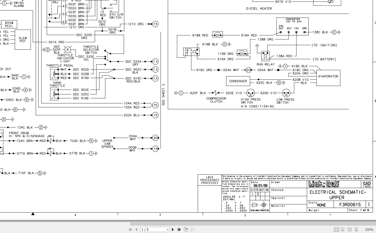 Link Belt Crane HTC 11100A Hydraulic and Electrical Diagrams