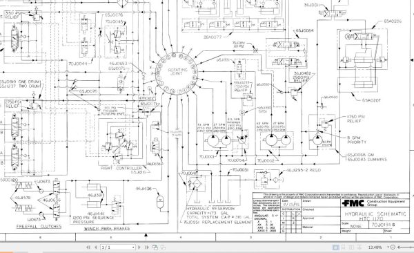 Link Belt Crane HTC 1170 Hydraulic and Electrical Diagrams 1