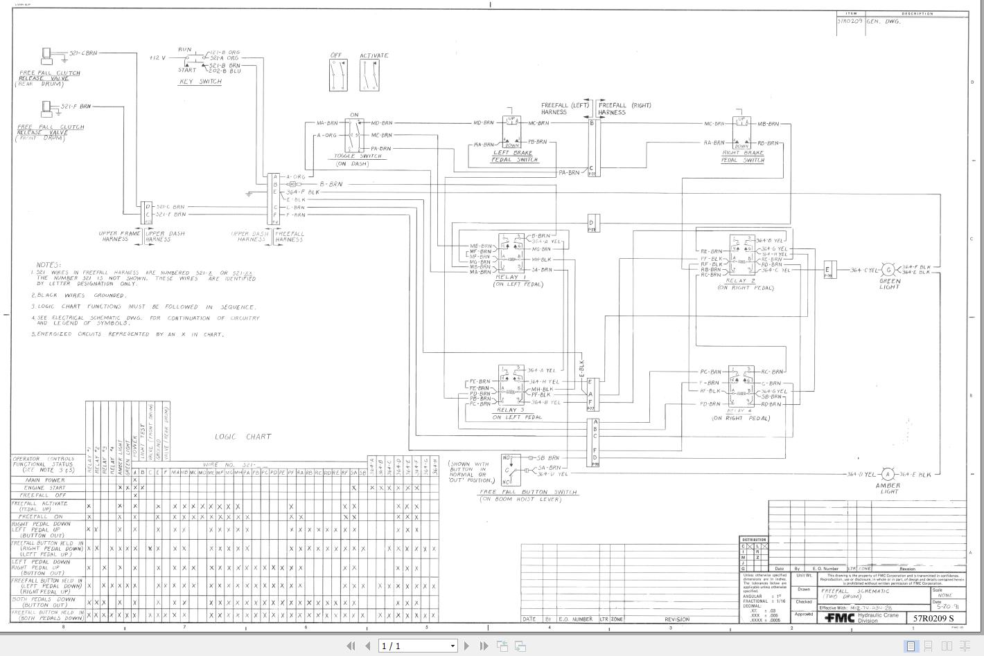 Link Belt Crane HTC 814 Electrical and Hydraulic Diagrams