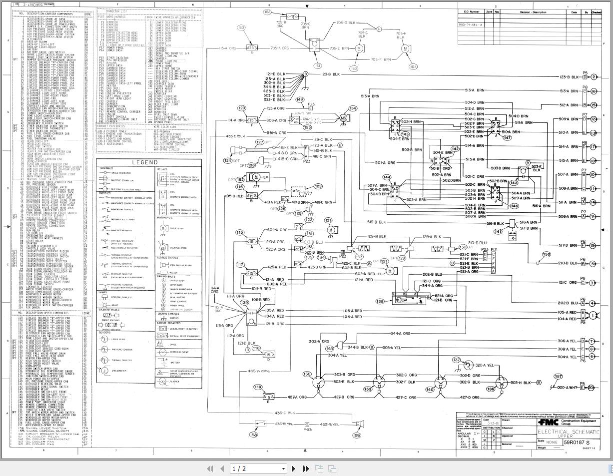 Link Belt Crane HTC 814XL Electrical and Hydraulic Diagrams