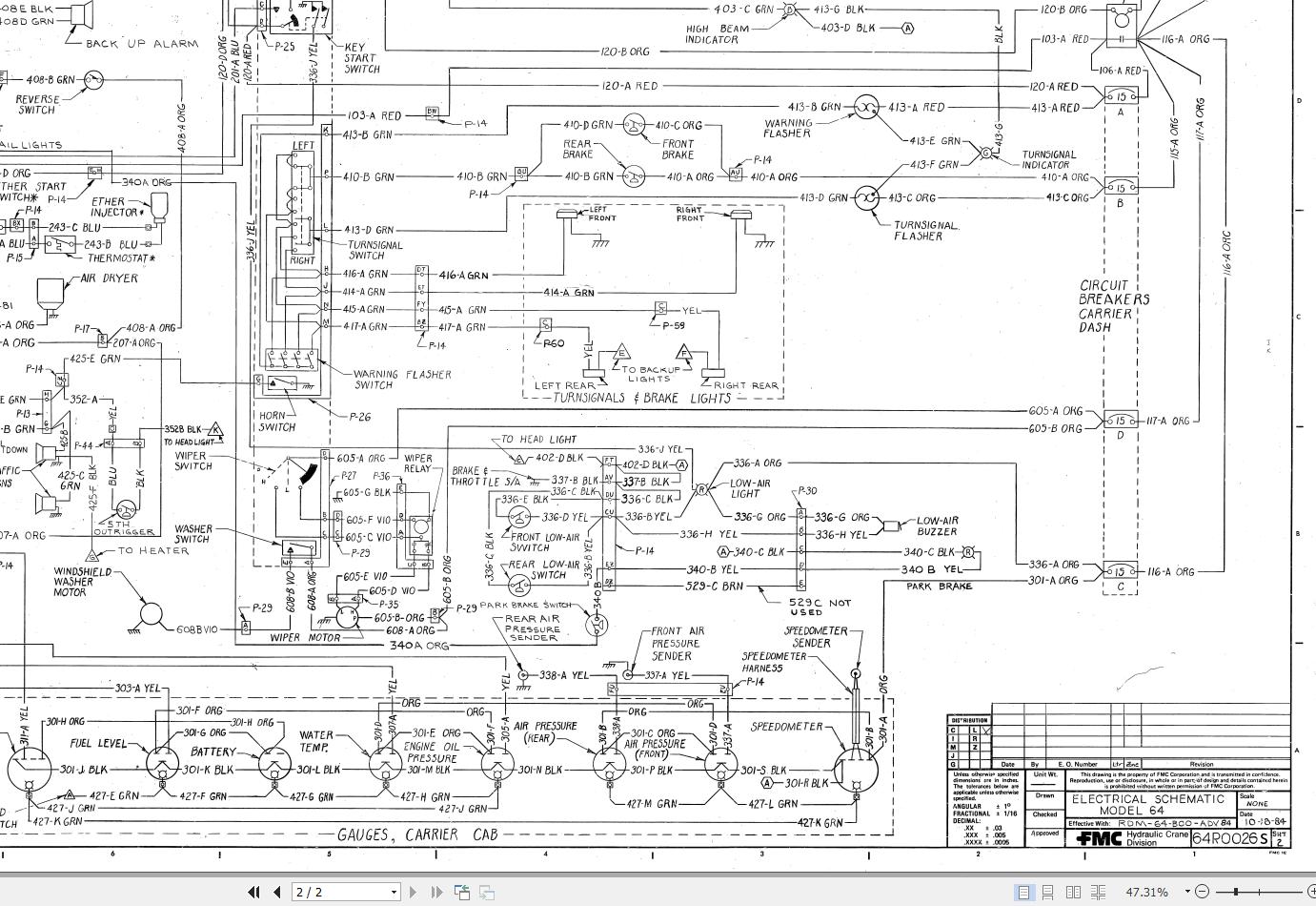 Link Belt Crane HTC 840 Electrical and Hydraulic Diagrams