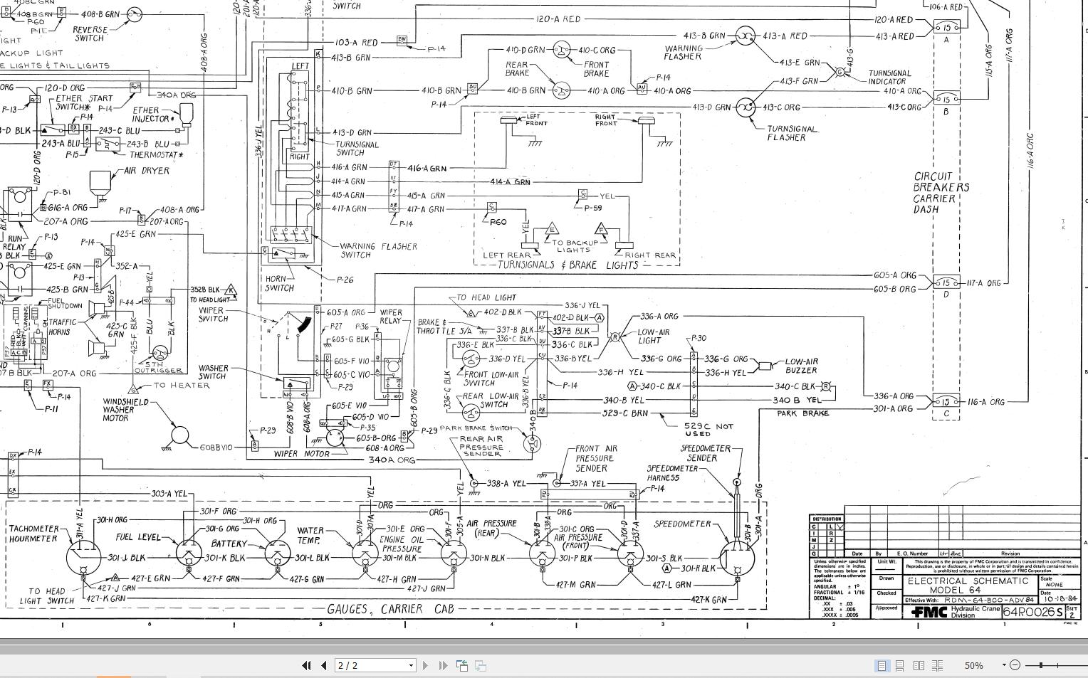Link Belt Crane HTC 850 Hydraulic and Electrical Diagrams