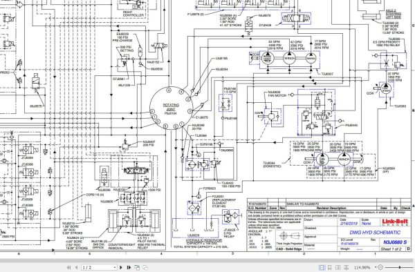 Link Belt Crane HTC 86100 Hydraulic and Electrical Diagrams 1