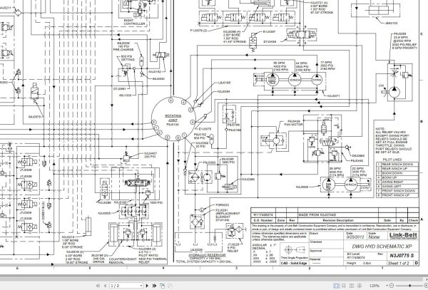 Link Belt Crane HTC 86100XP Hydraulic and Electrical Diagrams 1