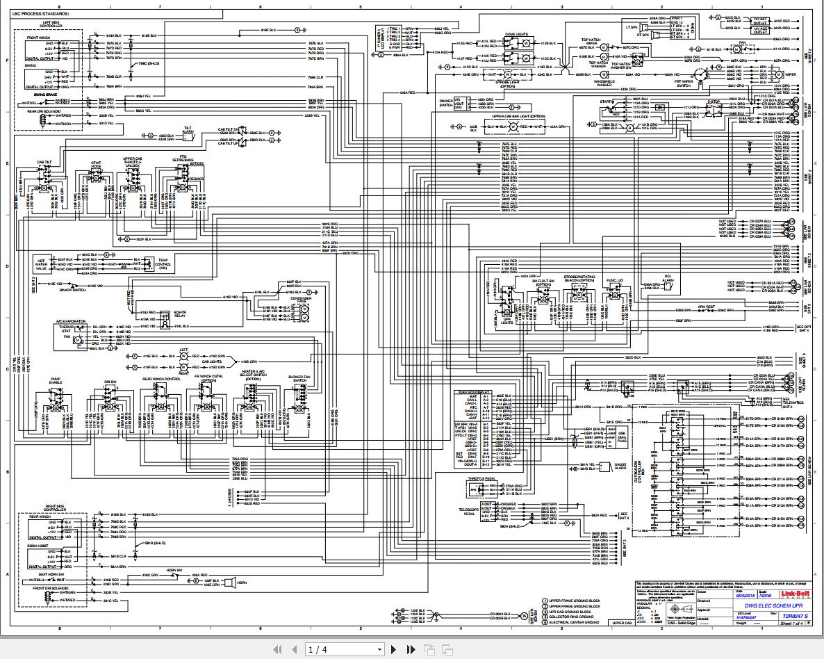 Link Belt Crane HTC 86110 Electrical and Hydraulic Diagrams