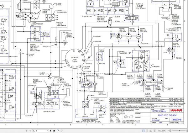 Link Belt Crane HTC 86110 Electrical and Hydraulic Diagrams 1