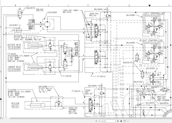 Link Belt Crane HTC 8640 Electrical and Hydraulic Diagrams 1