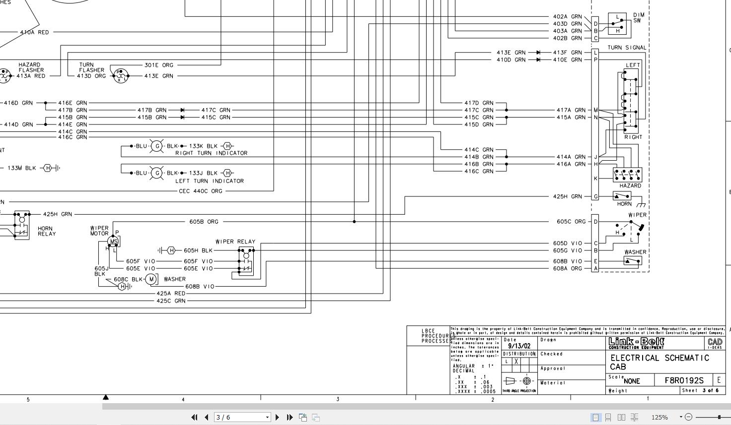 Link Belt Crane HTC 8640HL Electrical and Hydraulic Diagrams