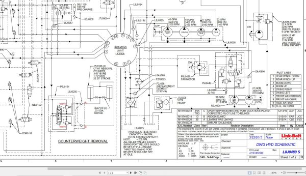Link Belt Crane HTC 8640SL Electrical and Hydraulic Diagrams 1