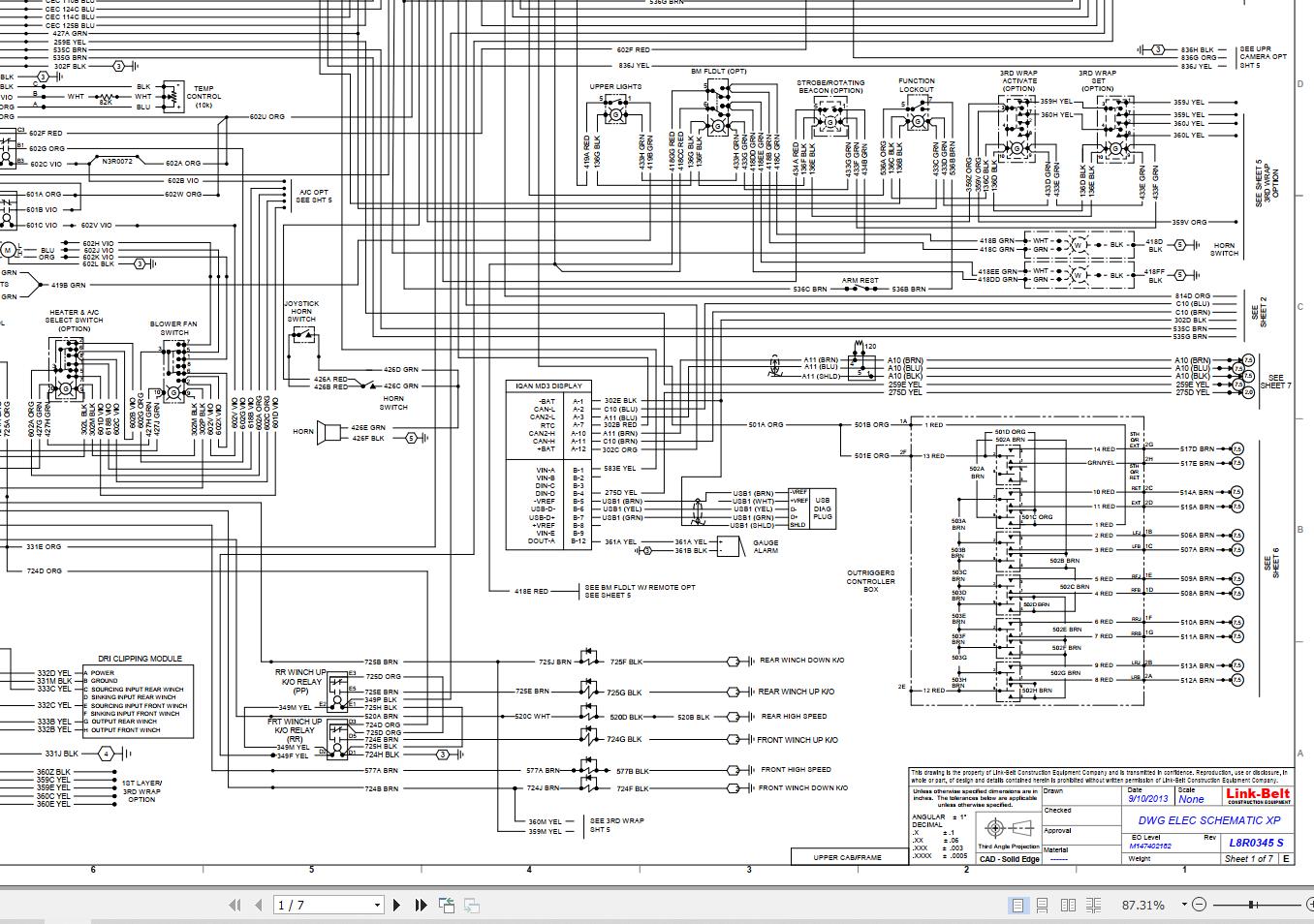 Link Belt Crane HTC 8640XP SL Hydraulic and Electrical Diagrams