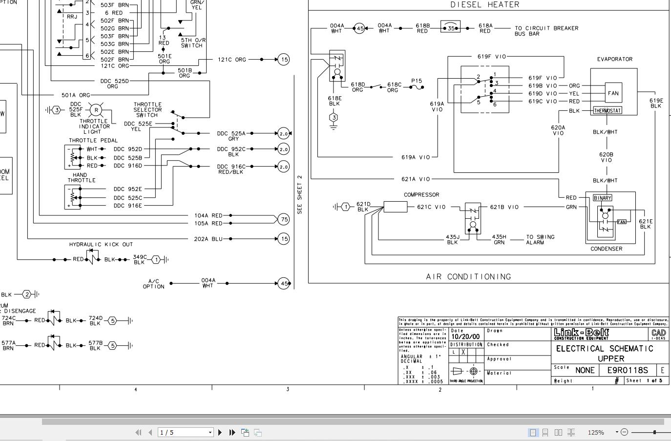 Link Belt Crane HTC 8649 Electrical and Hydraulic Diagrams