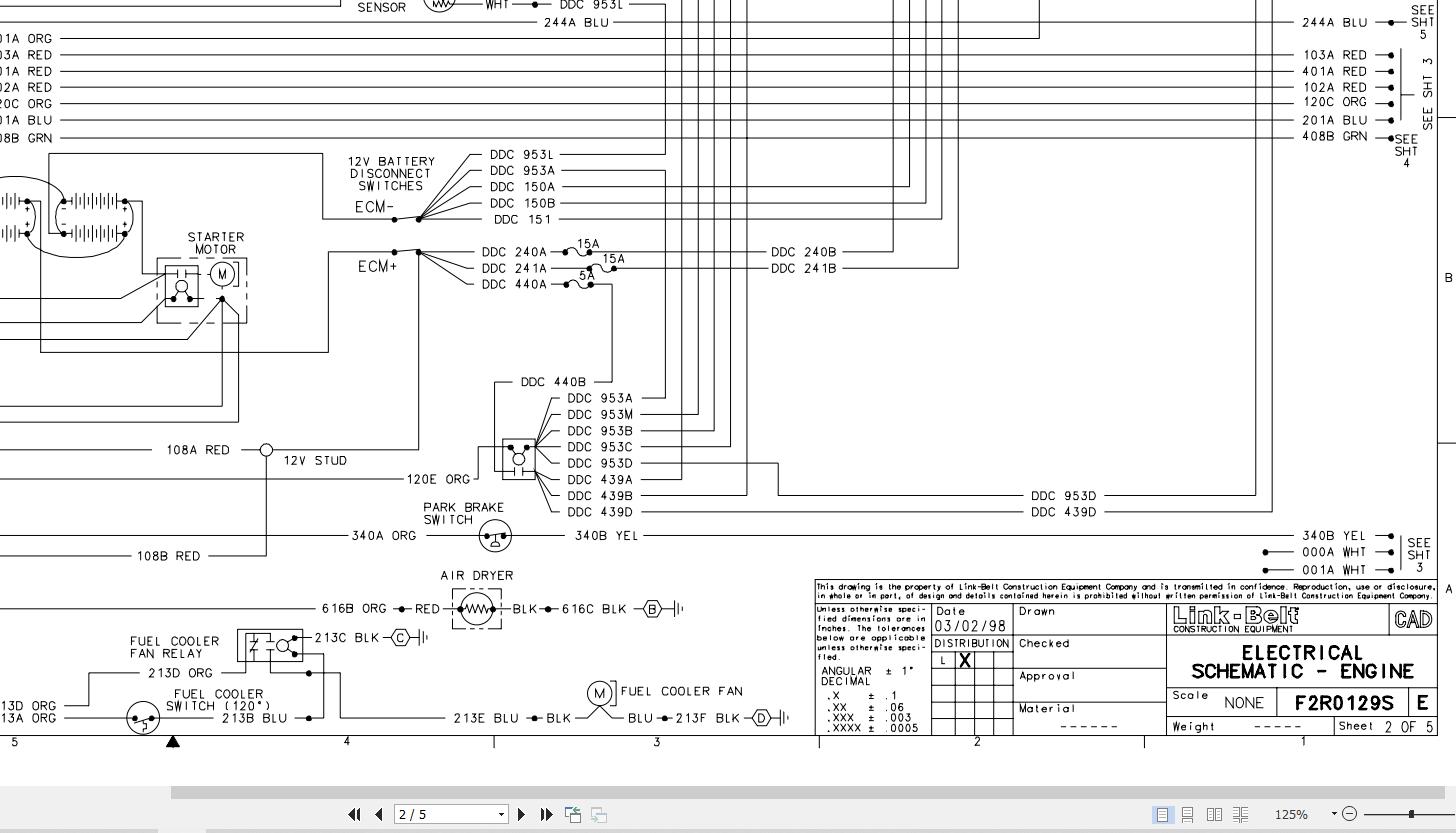 Link Belt Crane HTC 8649XXL Electrical and Hydraulic Diagrams