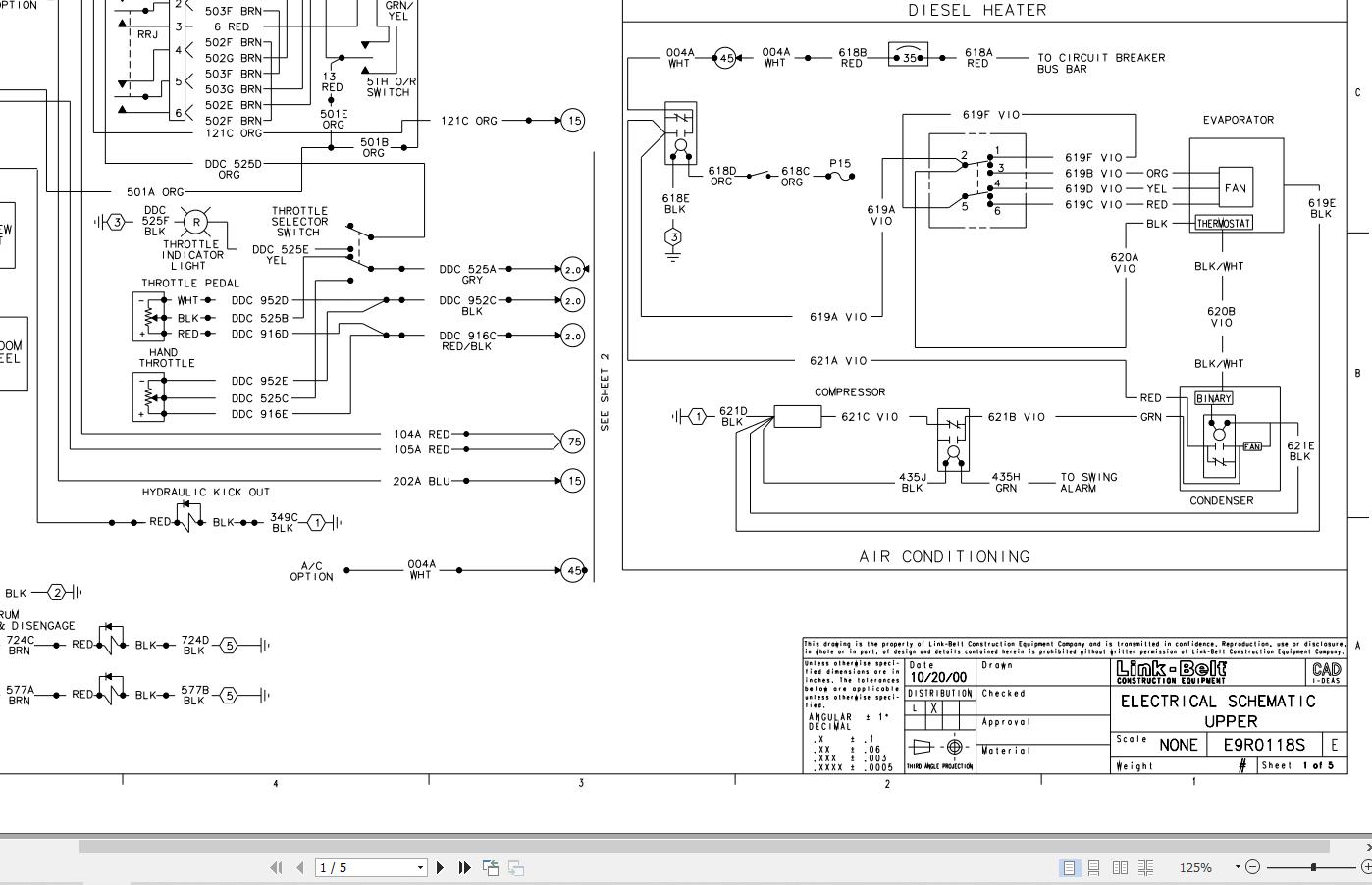 Link Belt Crane HTC 8660 Electrical and Hydraulic Diagrams