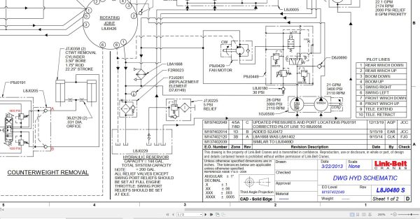 Link Belt Crane HTC 8660 II Electrical and Hydraulic Diagrams 1