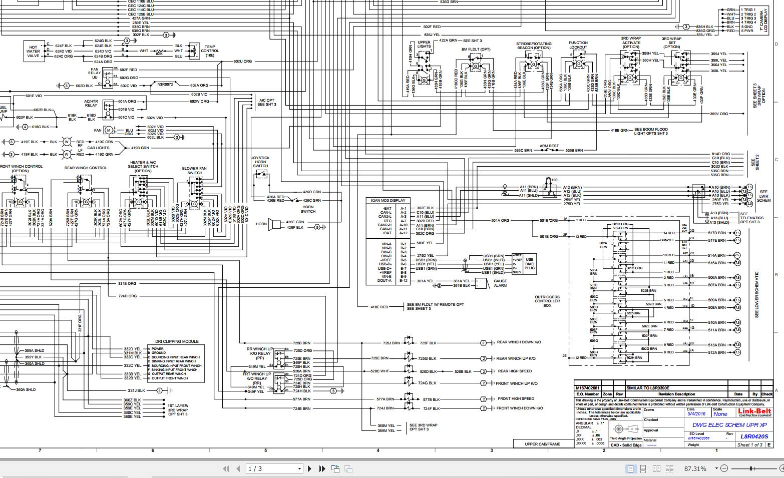 Link Belt Crane HTC 8660XP II Hydraulic and Electrical Diagrams