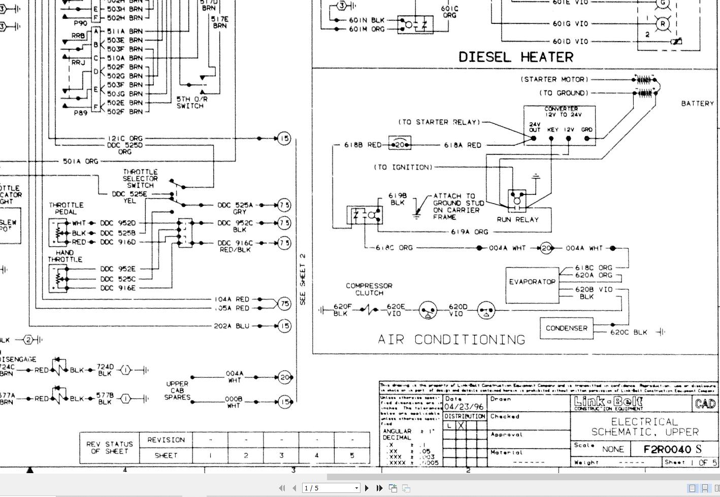 Link Belt Crane HTC 8670 Electrical Diagram