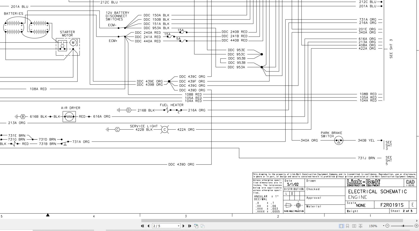 Link Belt Crane HTC 8670LB Electrical and Hydraulic Diagrams