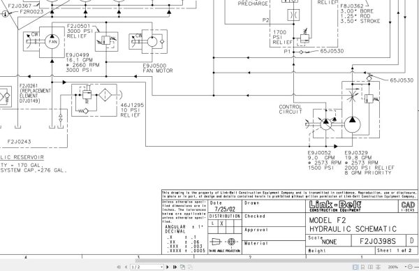 Link Belt Crane HTC 8670LB Electrical and Hydraulic Diagrams 1