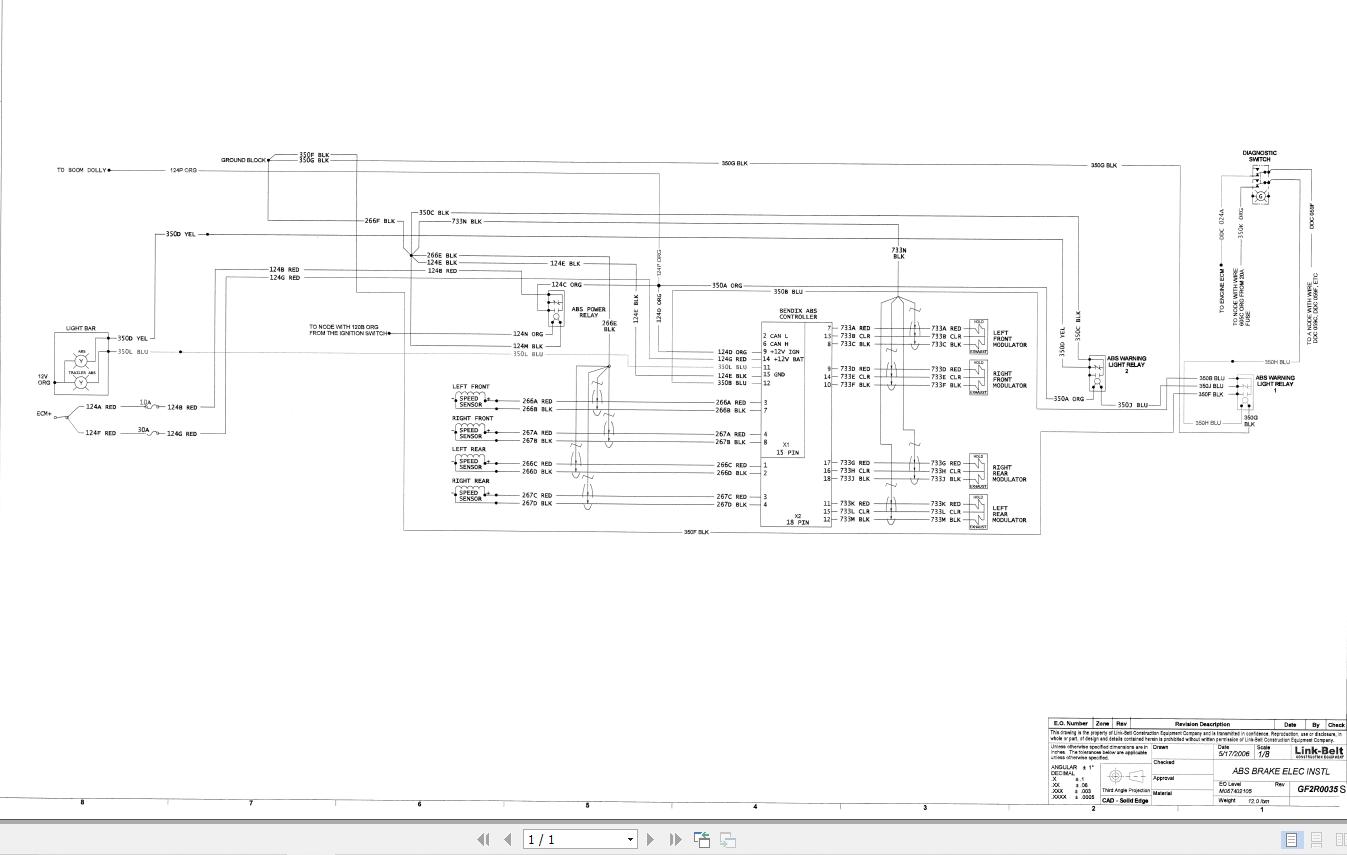 Link Belt Crane HTC 8675 Electrical and Hydraulic Diagrams