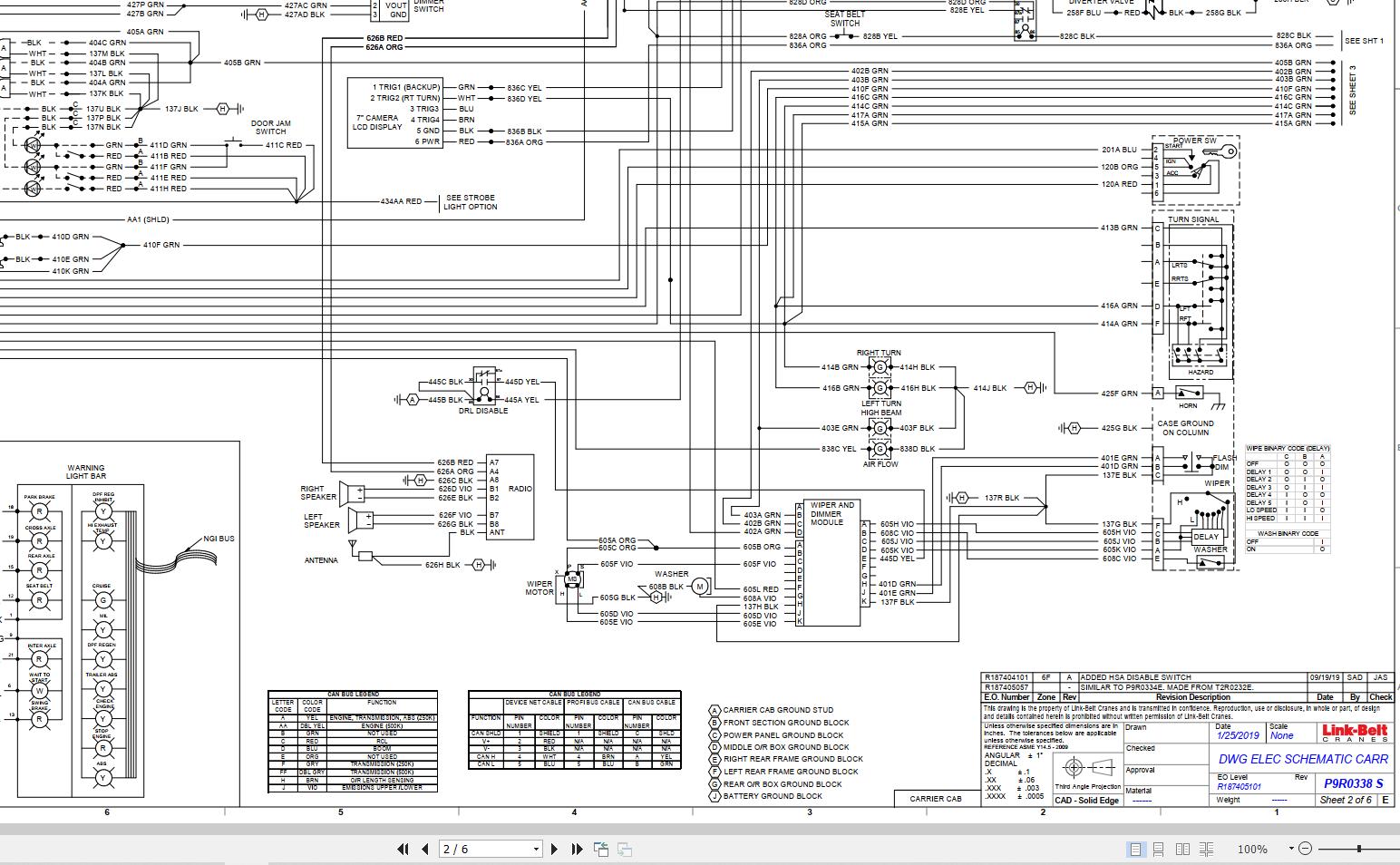 Link Belt Crane HTC 8675 II Electrical and Hydraulic Diagram