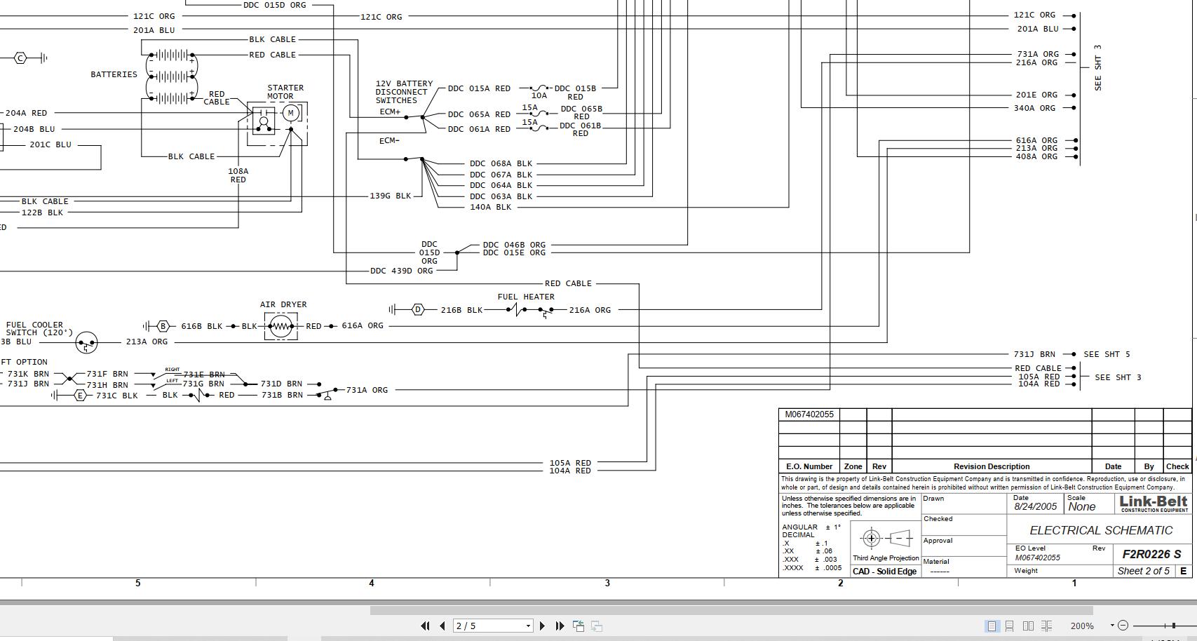 Link Belt Crane HTC 8675LB Electrical and Hydraulic Diagrams