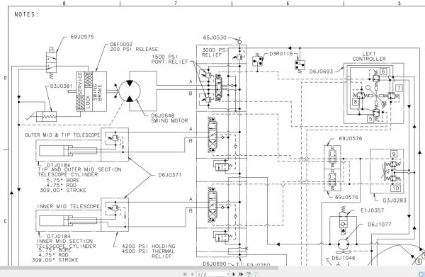Link Belt Crane HTC 8675LB Electrical and Hydraulic Diagrams 1