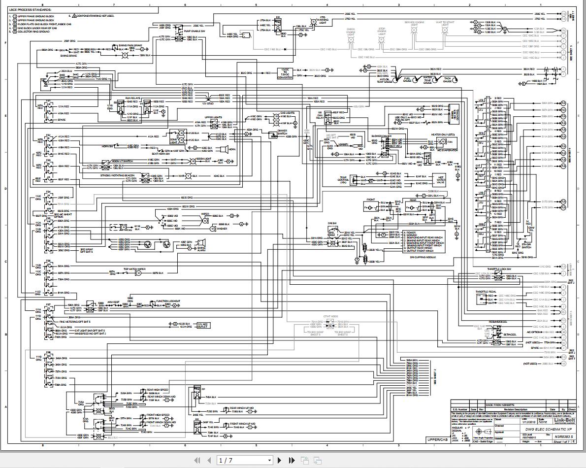 Link Belt Crane HTC 8690XP Electrical and Hydraulic Diagrams