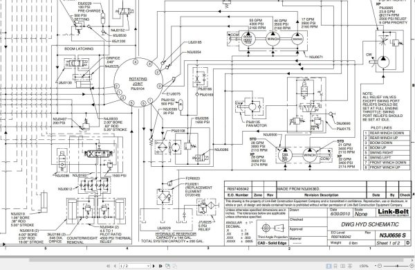 Link Belt Crane HTC 8690XP Electrical and Hydraulic Diagrams 1