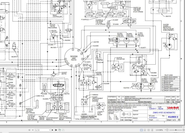 Link Belt Crane HTT 86100 Hydraulic and Electrical Diagrams 1